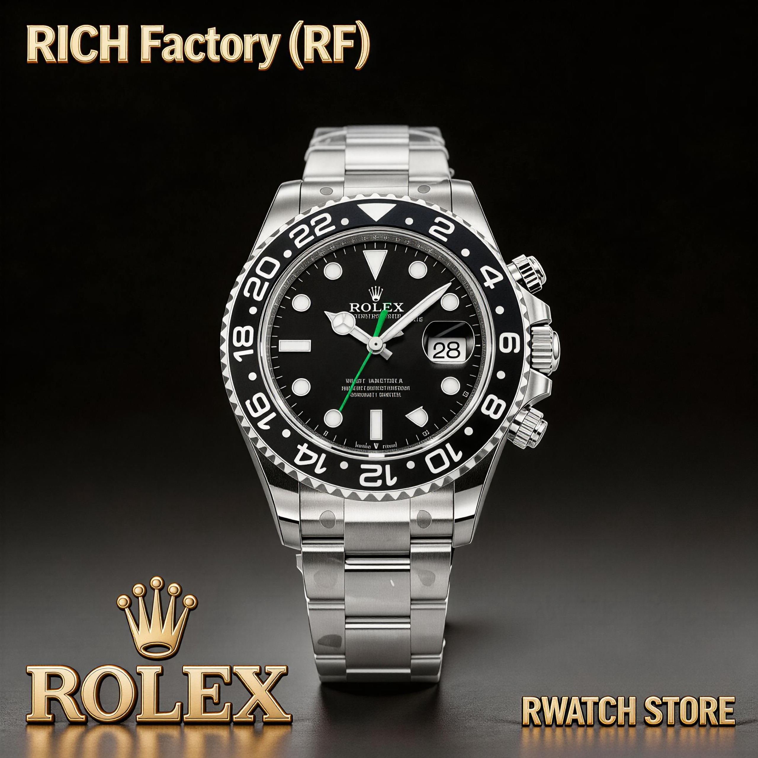 jimeng-2026-04-10-2653-按照图片1的排版做劳力士手表促销海报，根据图二中的 手表单独做（“注意表盘圆形状...